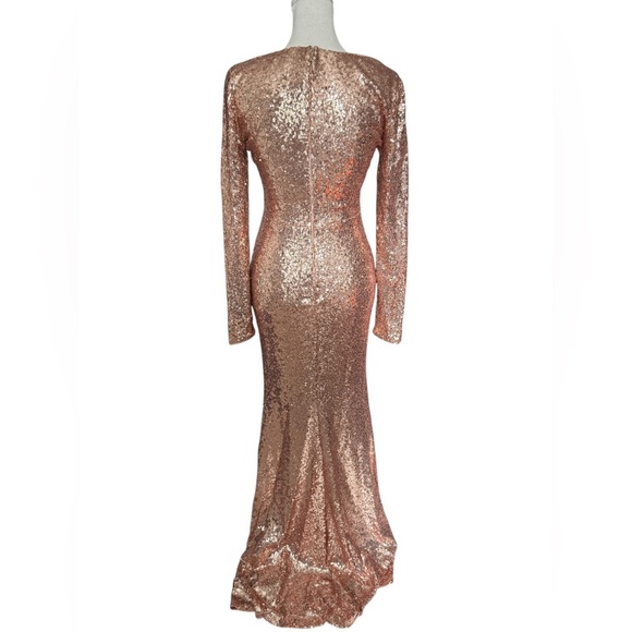 Lulus Capture the Moon Rose Gold Sequin Gown - Picture 7 of 12